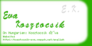 eva kosztocsik business card